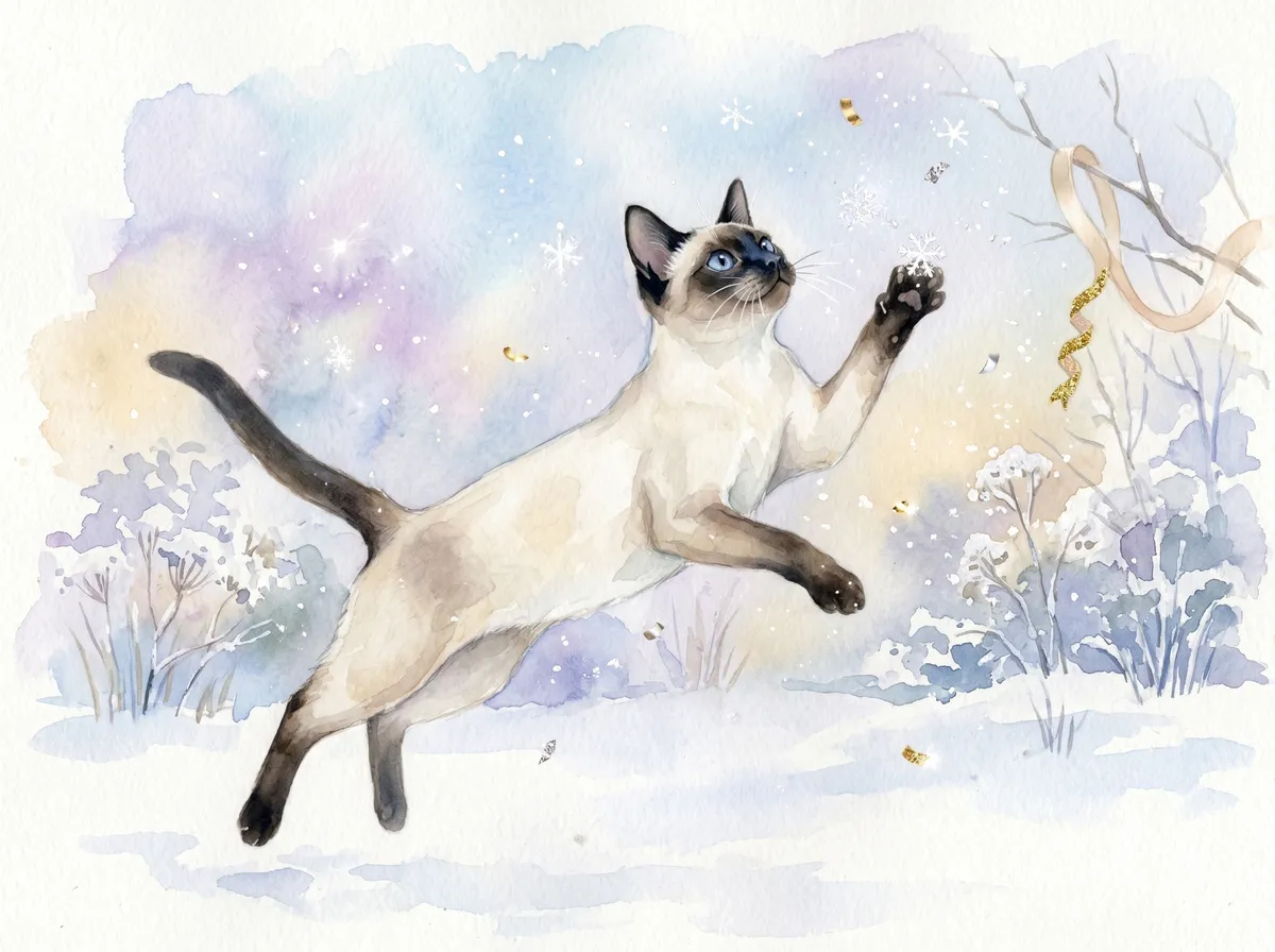 Siamese watercolor calendar month 1